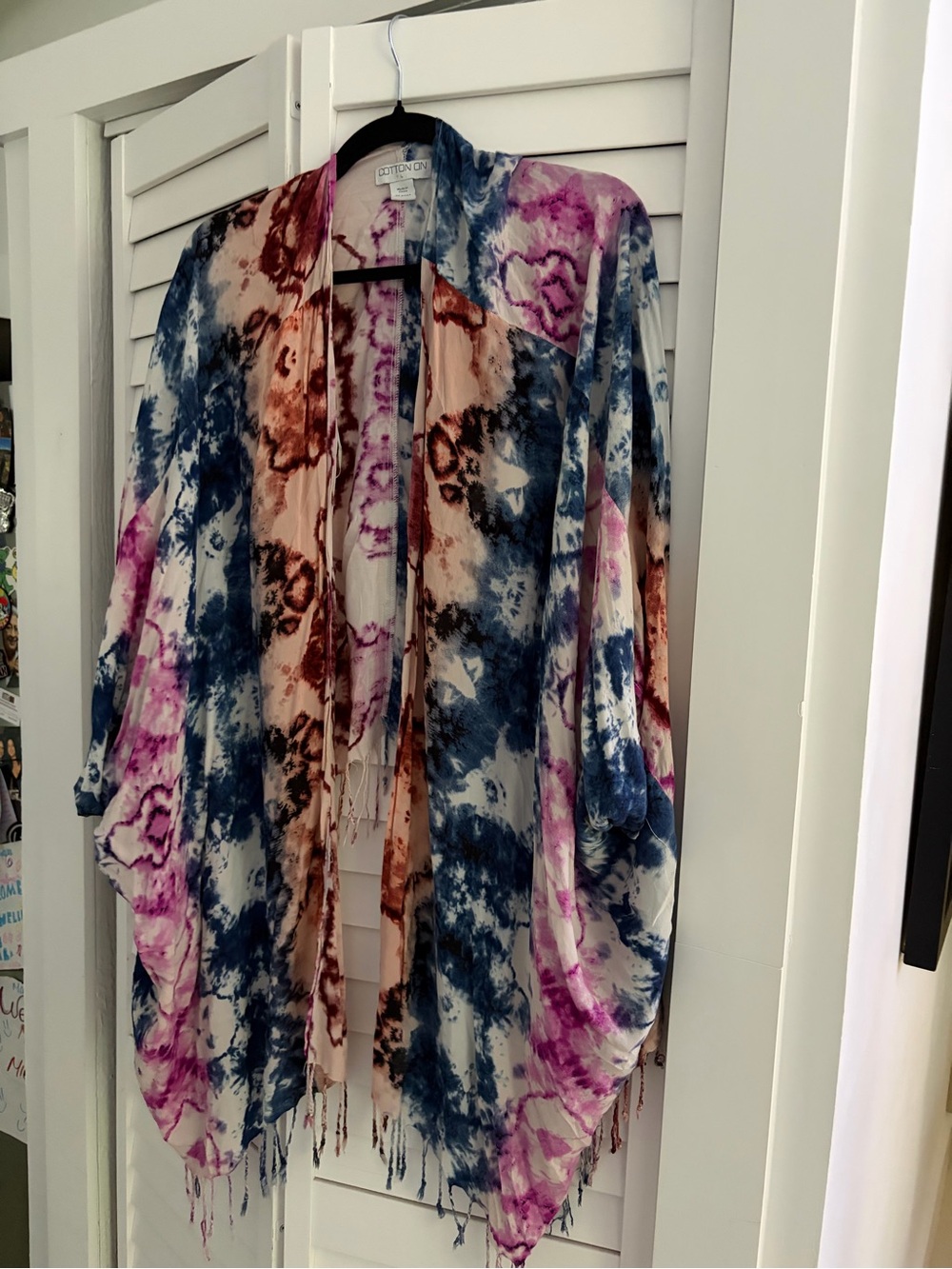 COTTON ON Multi-Color Tie-Dye Kimono Wrap